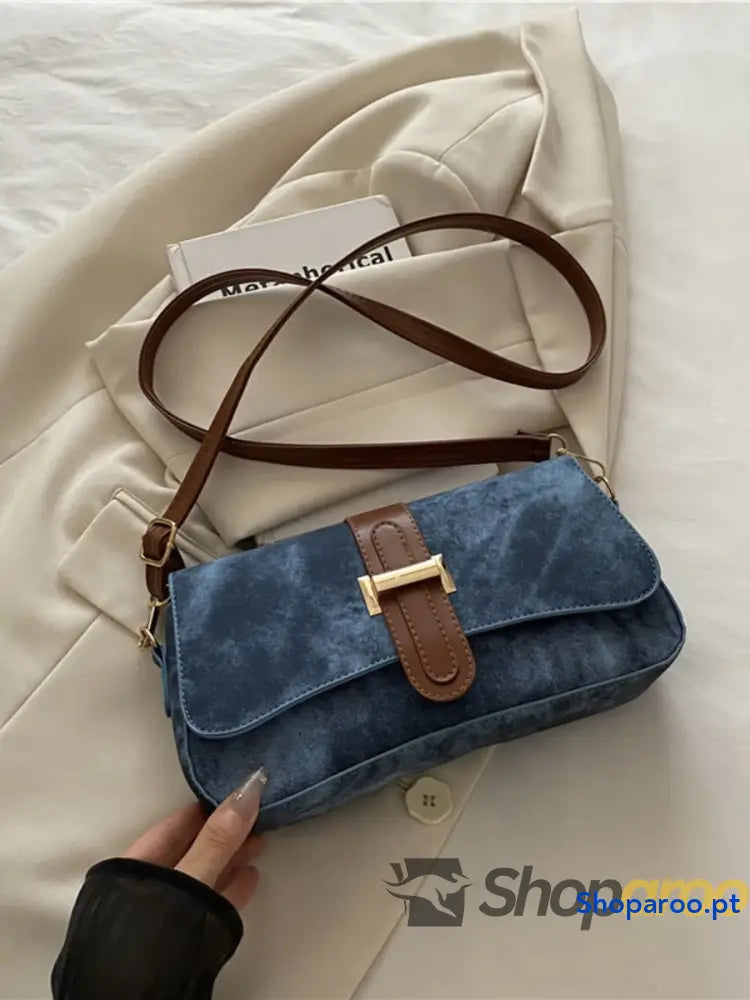 Leather Buckle Strap Crossbody Bag