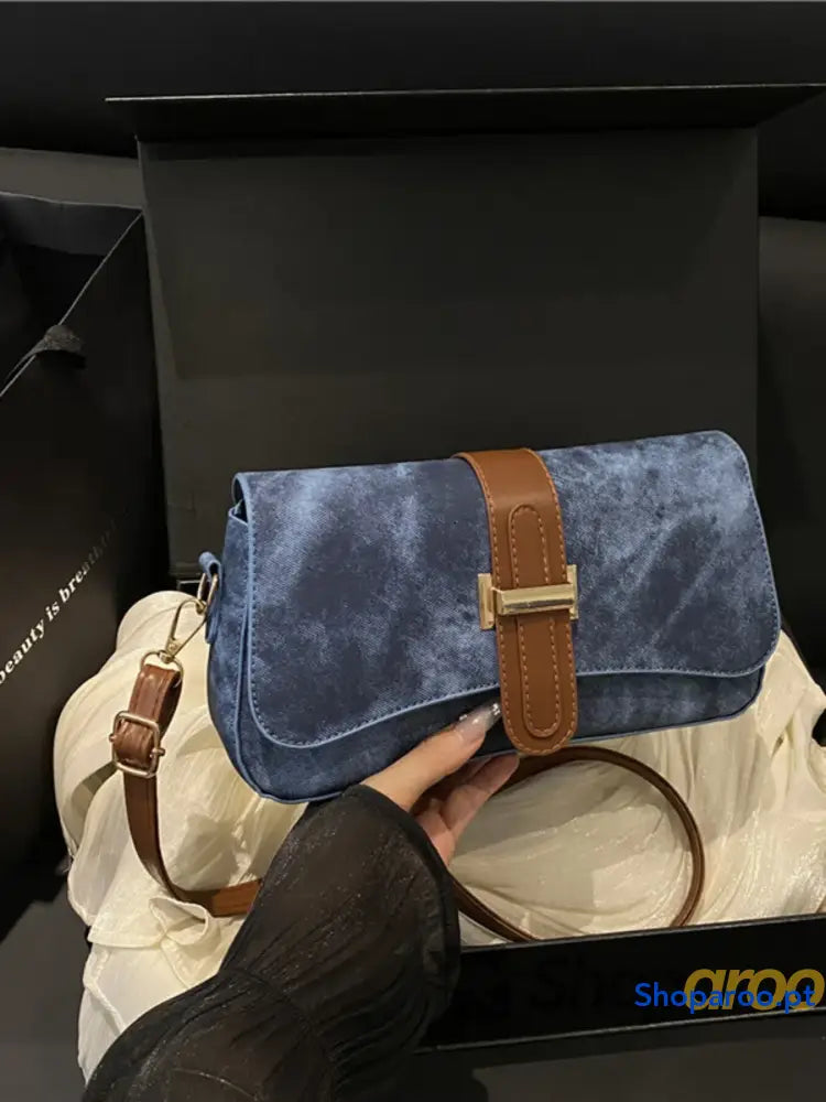 Leather Buckle Strap Crossbody Bag