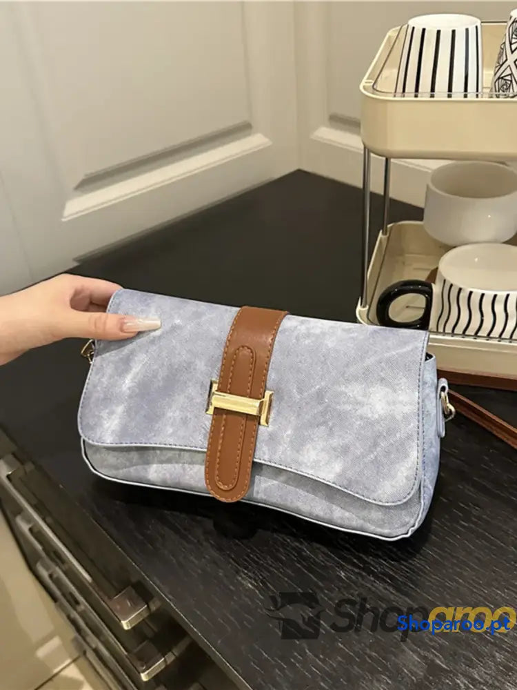 Leather Buckle Strap Crossbody Bag
