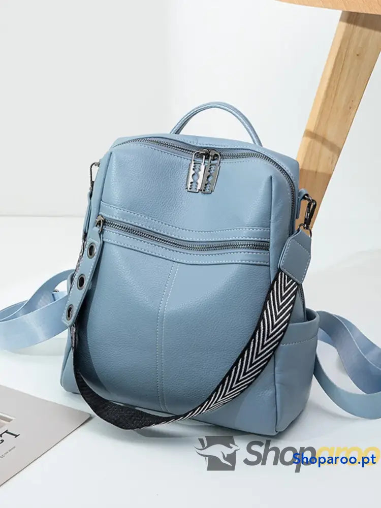 Leather Multi-Compartment Backpack Bag