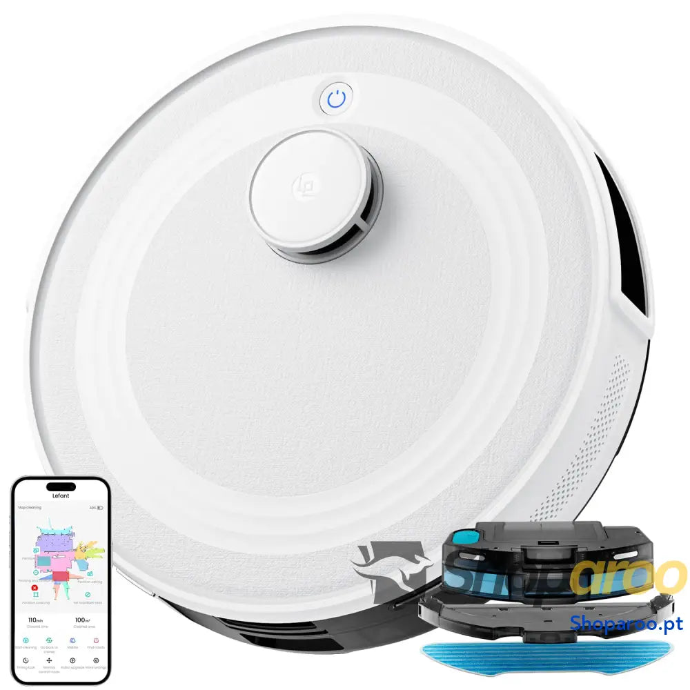 Robot Aspirador Succión de 2200 Pa,120 Min Autonomía Sin Enredos Delgado Wi Fi/App/Alexa Ideal para Pelo Mascotas