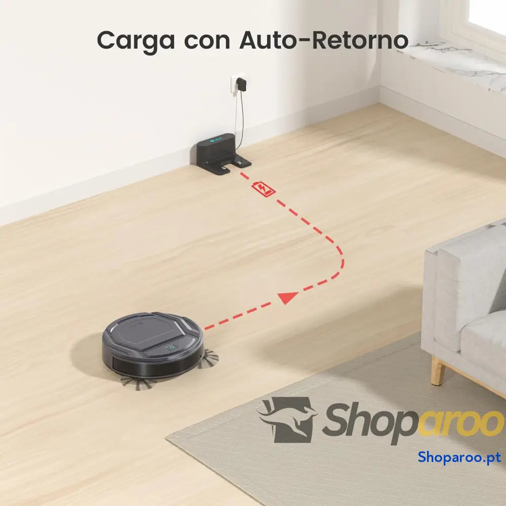 Robot Aspirador Succión de 2200 Pa,120 Min Autonomía Sin Enredos Delgado Wi Fi/App/Alexa Ideal para Pelo Mascotas
