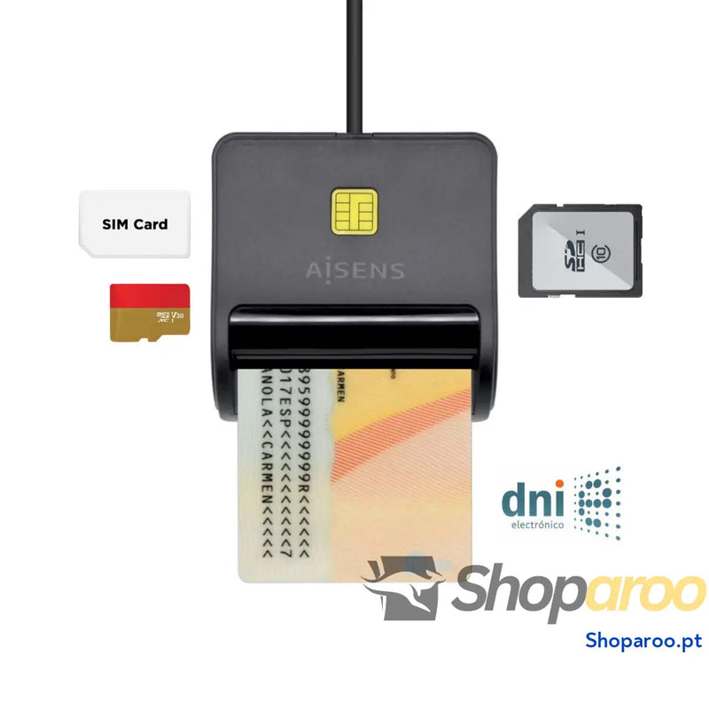 Leitor de Cartões Aisens ASCR-SN02SD-BK Preto