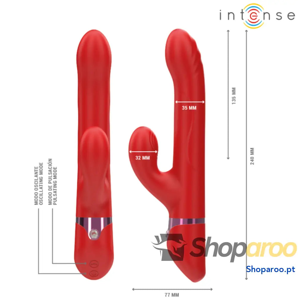 LELE VIBRADOR MULTIFUNCIONAL ROTATIVO & OSCILAÇÃO ESTIMULAÇÃO VERMELHO