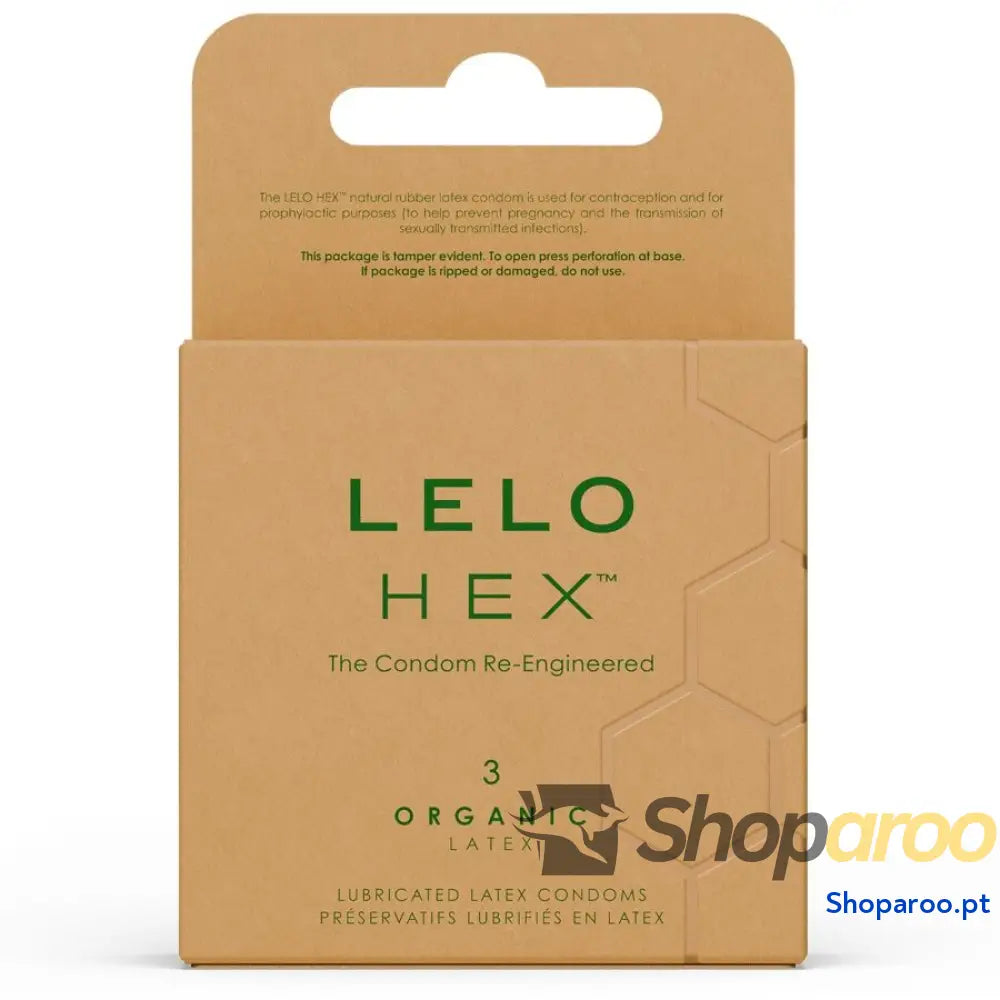 LELO - CAIXA DE PRESERVATIVOS ORGÂNICOS HEX 3 UNIDADES