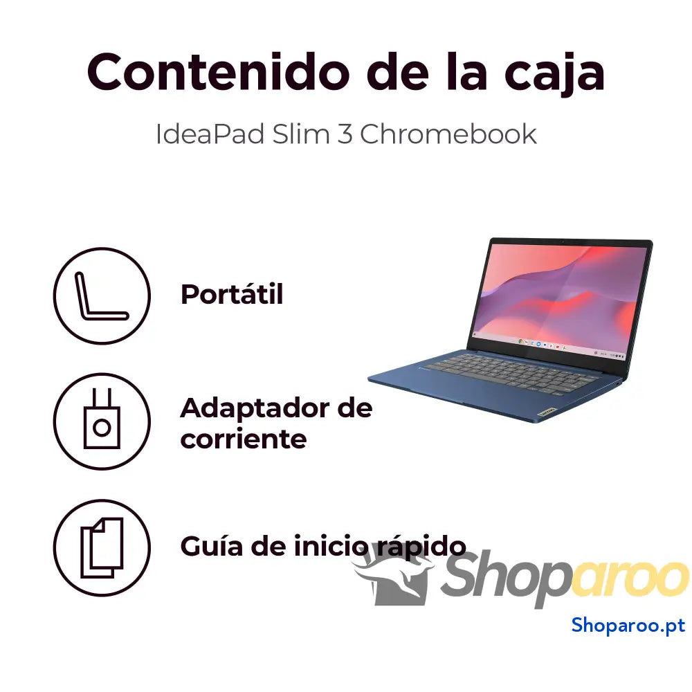 Lenovo IdeaPad Slim 3 Chromebook Gen 8 – Portátil 14’’ FHD (MediaTek Kompanio 520 4 GB de RAM 64 eMMC GPU Arm Mali-G52