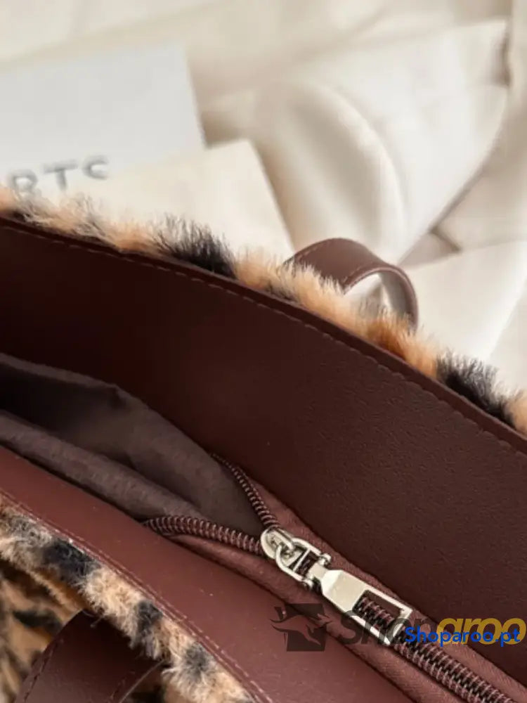 Leopard Fluff Tote Bag