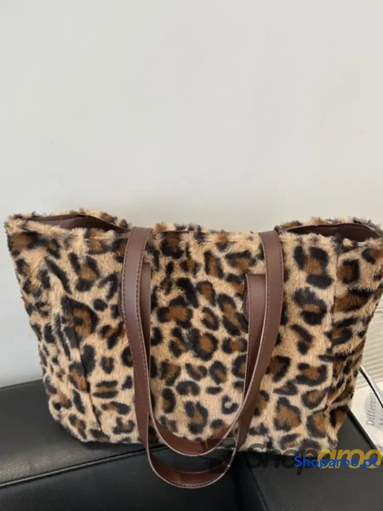 Leopard Fluff Tote Bag