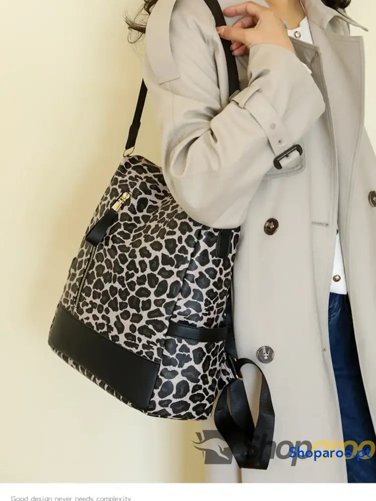 Leopard Print Backpack Bag