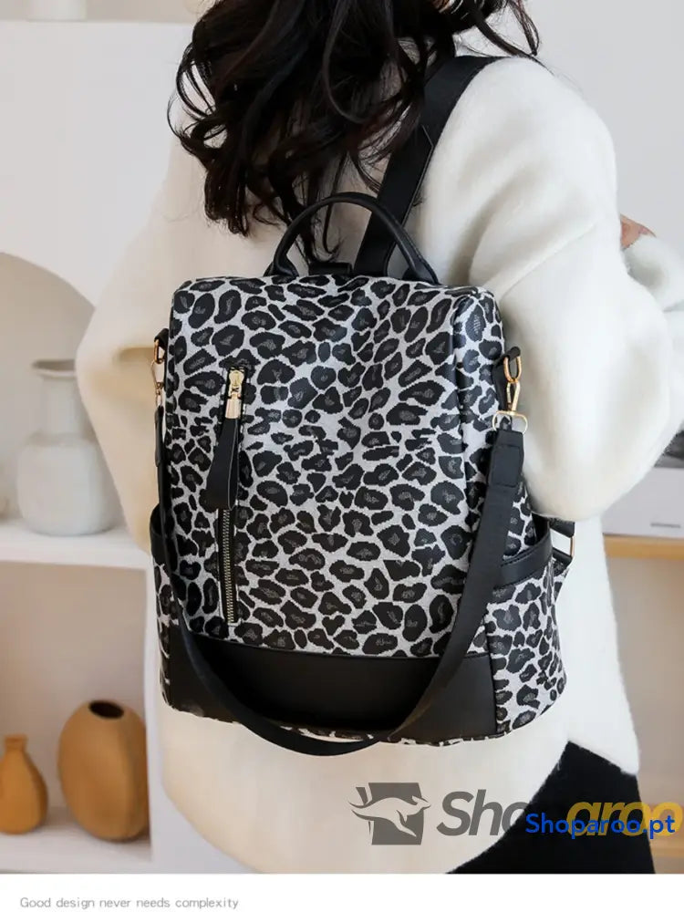 Leopard Print Backpack Bag
