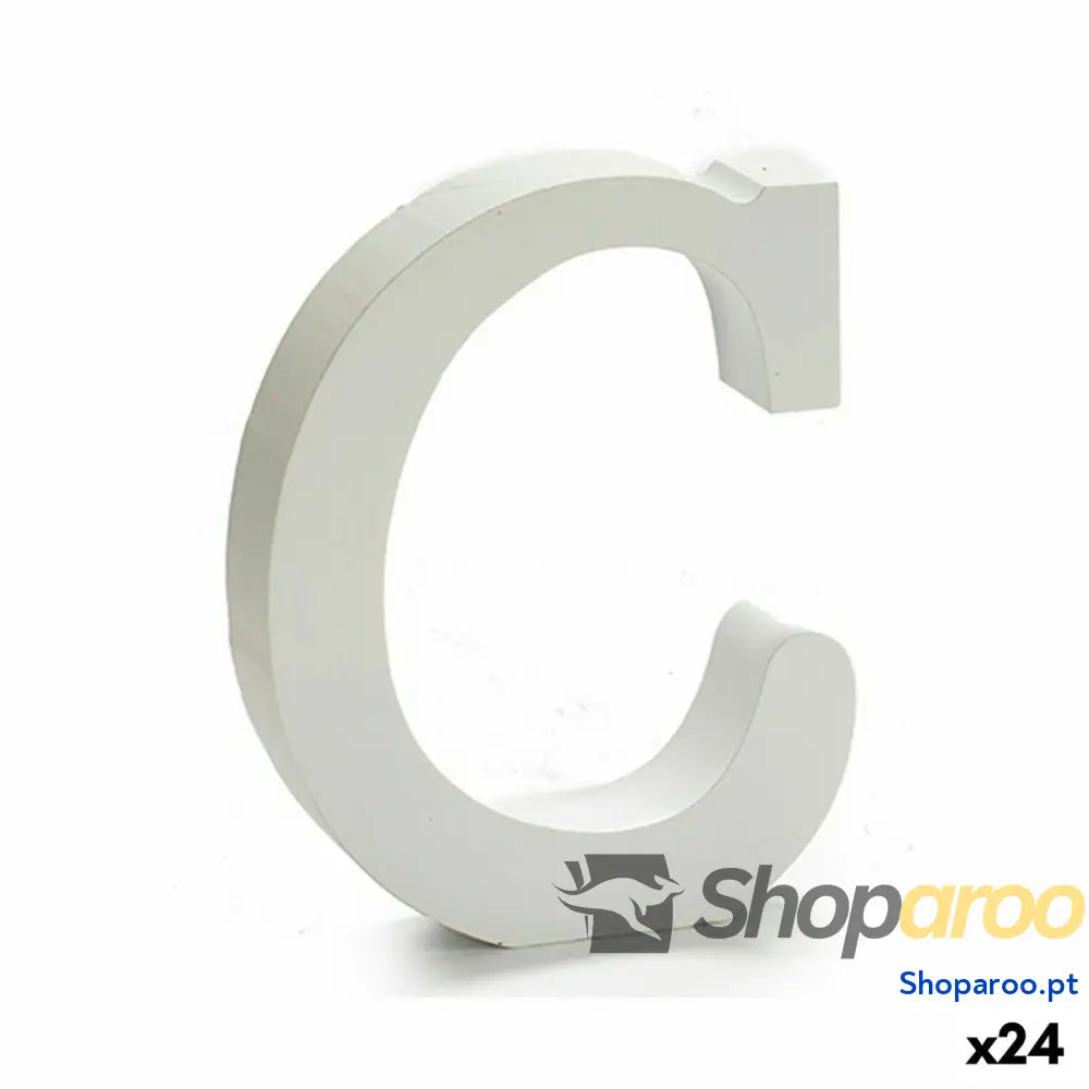 Letra Pincello C Branco Madeira 2 x 11 cm (24 Unidades)
