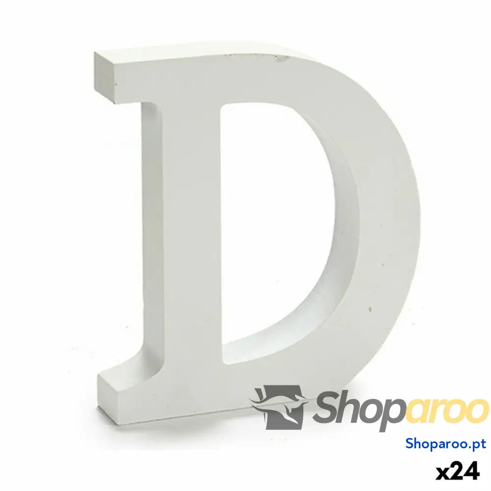 Letra Pincello D Branco 2 x 16 14,5 cm (24 Unidades)