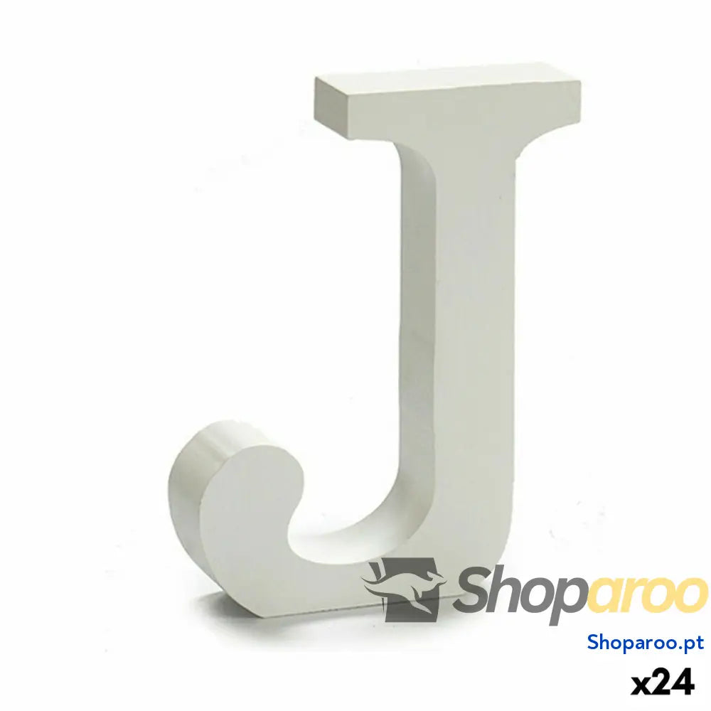 Letra Pincello J Branco Madeira 2 x 11 cm (24 Unidades)
