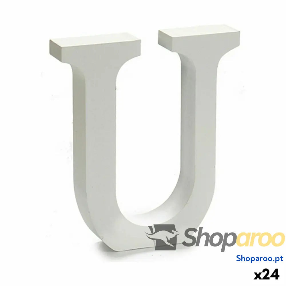 Letra Pincello U Branco 2 x 16 14,5 cm (24 Unidades)