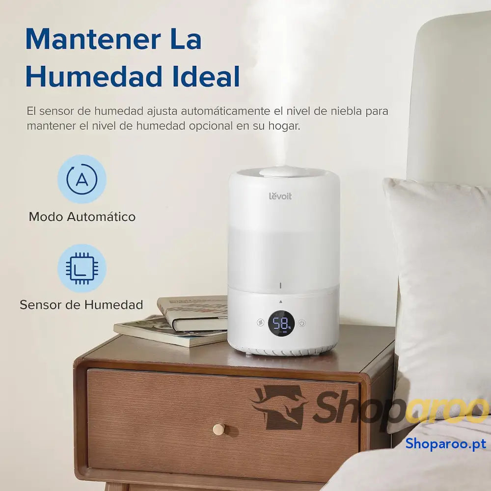 Humidificador para bebés aliviar os mucos com 25H ultrassónico de vapor frio e difusor compatível Alexa APP <28 dB Modo
