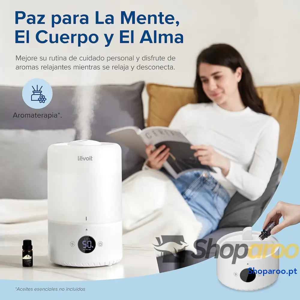 Humidificador para bebés aliviar os mucos com 25H ultrassónico de vapor frio e difusor compatível Alexa APP <28 dB Modo