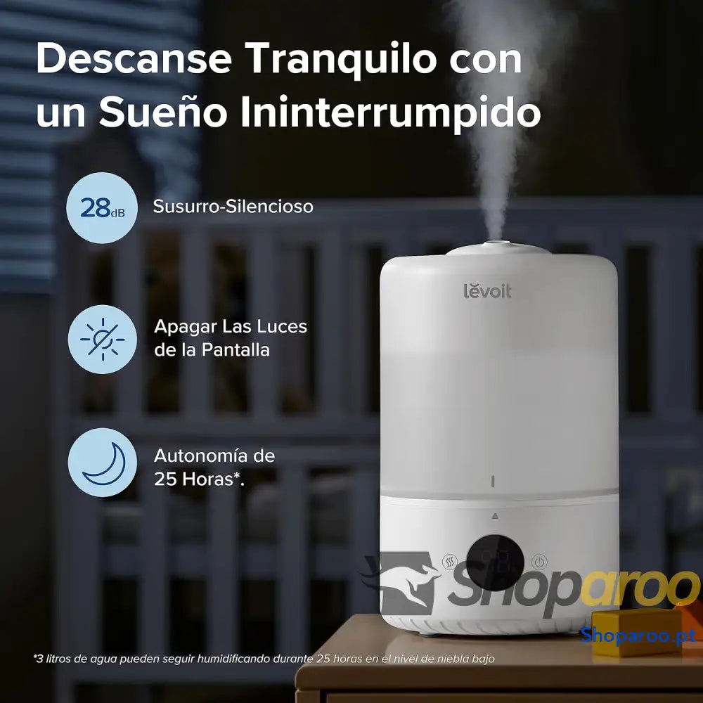 Humidificador para bebés aliviar os mucos com 25H ultrassónico de vapor frio e difusor compatível Alexa APP <28 dB Modo