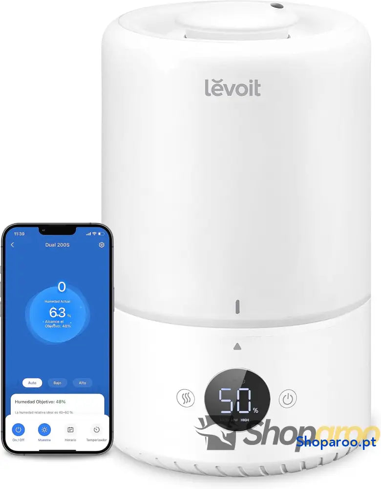 Humidificador para bebés aliviar os mucos com 25H ultrassónico de vapor frio e difusor compatível Alexa APP <28 dB Modo