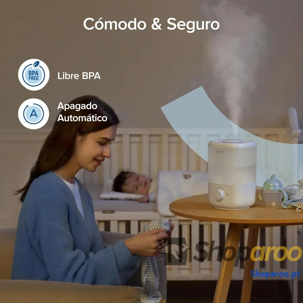 Humidificador para bebé LEVOIT 2,5L silencioso com rotação 360 graus
