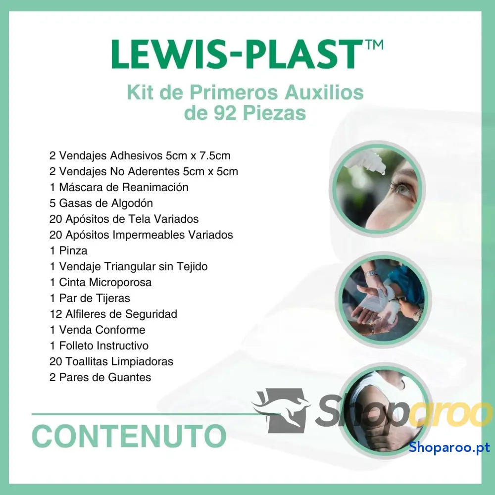 Kit Completo De Primeros Auxilios 92 Piezas Al Aire Libre Que Cumple Con Las Normas Europeas Para Interiores Y