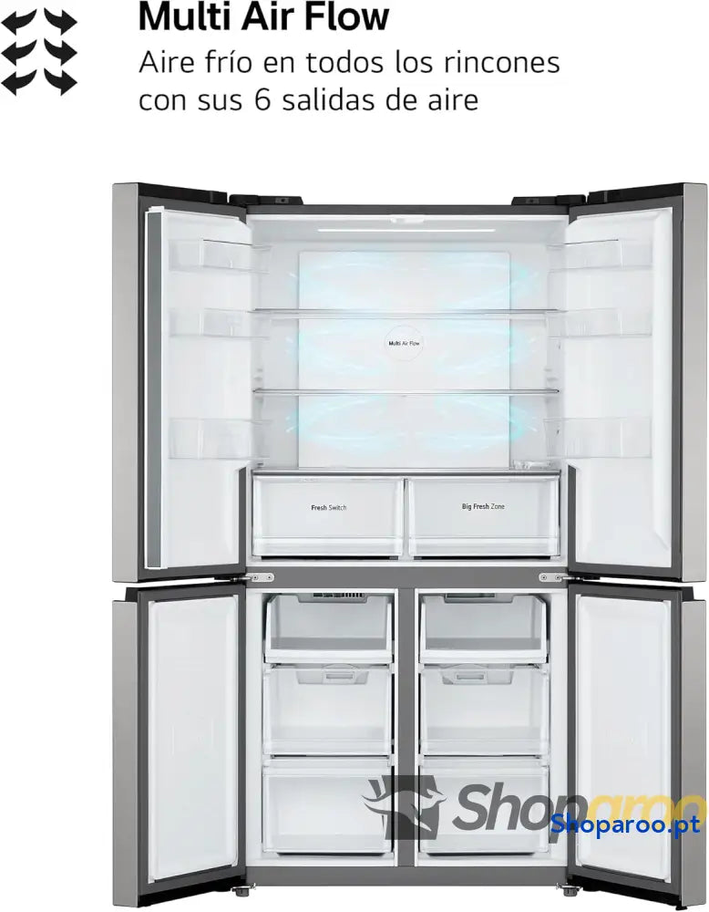 LG GMM41MSBEM Frigorífico Americano Combi Total No Frost Classificação E Capacidade 474L Prateado