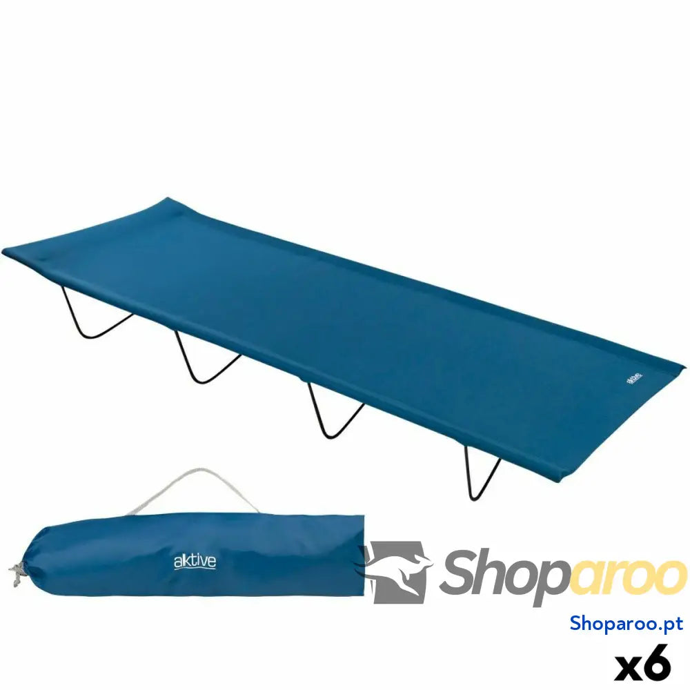 Ligstoel Aktive Azul Dobrável 180 x 18 x 60 cm (6 Unidades)