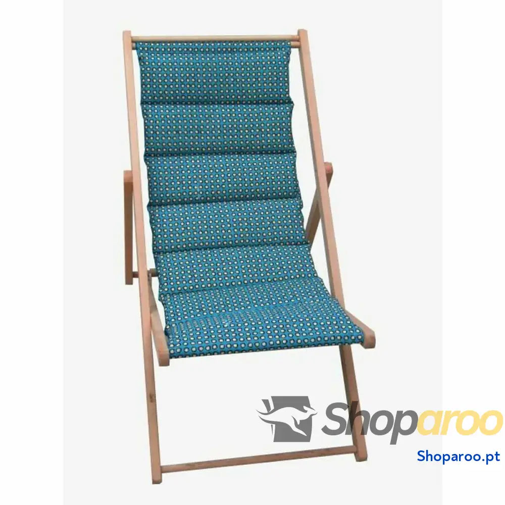 Ligstoel Jardin Prive Douala Azul lona madeira de faia (106 x 55 x 95 cm)