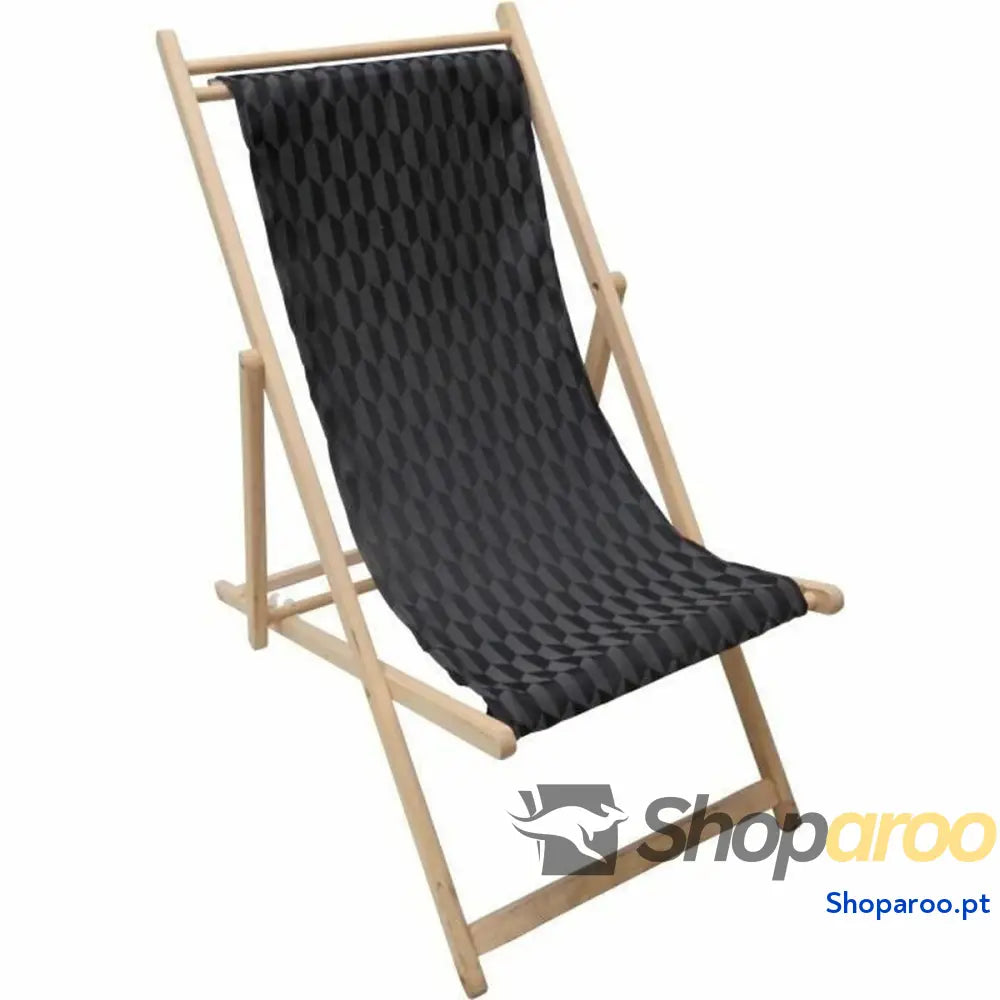 Ligstoel Jardin Prive Preto Geométrico 132 x 55 x 35 cm madeira de faia