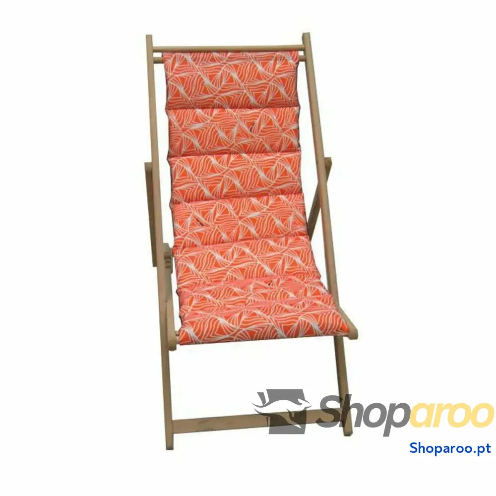 Ligstoel Jardin Prive Wave Laranja lona madeira de faia (106 x 55 x 95 cm)