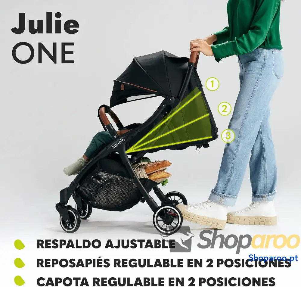 LIONELO Julie One Carrinho 51 x 75 103 cm Para crianças até 22 kg 48M Regulagem do encosto Fácil de dobrar Rodas