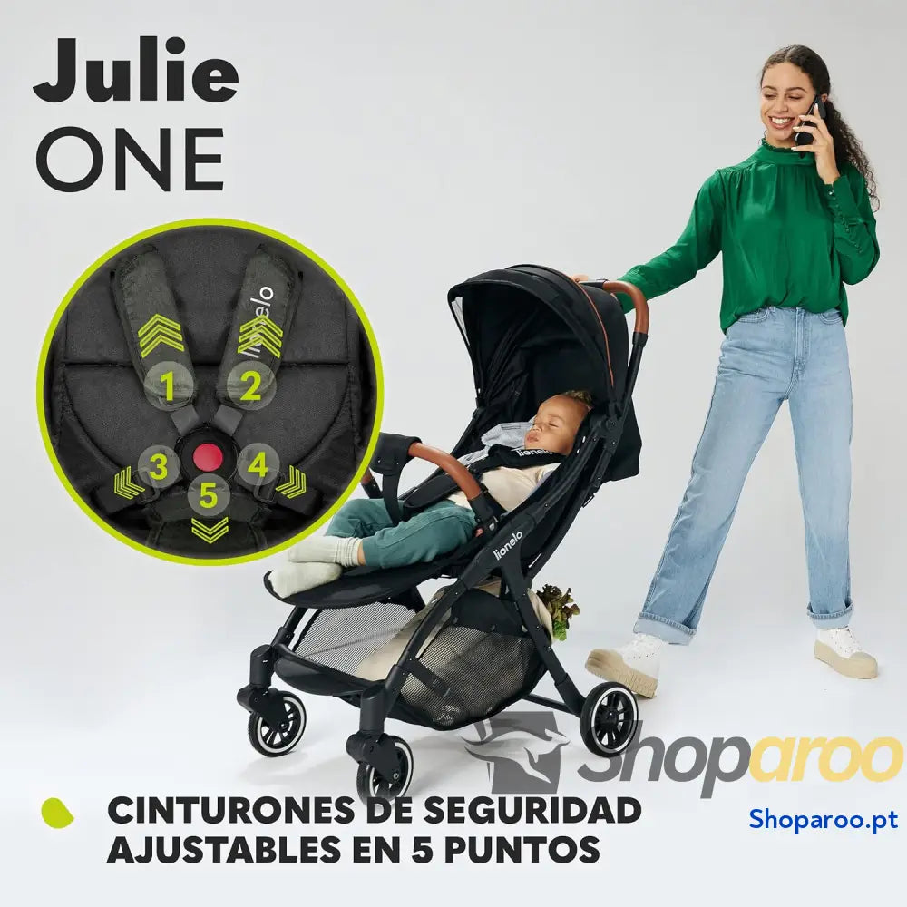 LIONELO Julie One Carrinho 51 x 75 103 cm Para crianças até 22 kg 48M Regulagem do encosto Fácil de dobrar Rodas