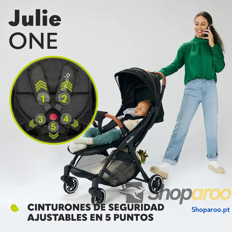 LIONELO Julie One Carrinho 51 x 75 103 cm Para crianças até 22 kg 48M Regulagem do encosto Fácil de dobrar Rodas