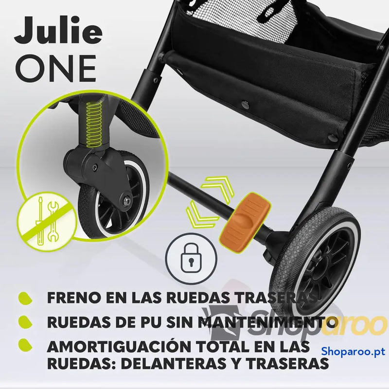 LIONELO Julie One Carrinho 51 x 75 103 cm Para crianças até 22 kg 48M Regulagem do encosto Fácil de dobrar Rodas