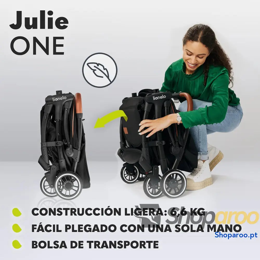 LIONELO Julie One Carrinho 51 x 75 103 cm Para crianças até 22 kg 48M Regulagem do encosto Fácil de dobrar Rodas