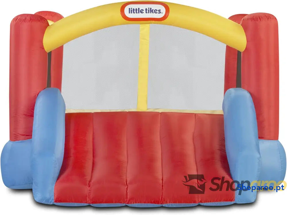 Little Tikes Jump ’n Slide Castelo Insuflável com Paredes em Malha para Uso Externo Inclui Capa Compressor e Patches