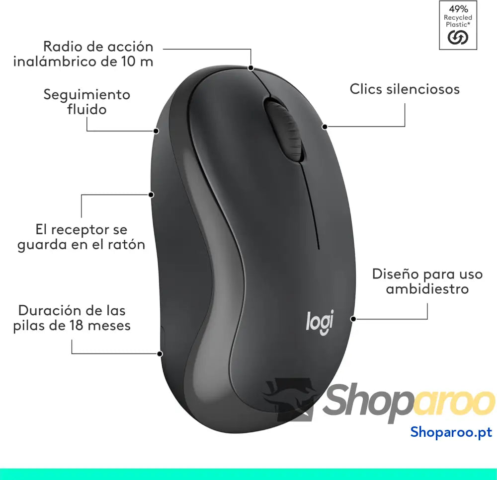 Logitech MK295 Silent Combinação de teclado e rato sem fios com SilentTouch rastreamento ótico tecnologia atrasos 90%