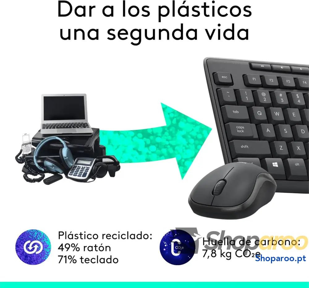 Logitech MK295 Silent Combinação de teclado e rato sem fios com SilentTouch rastreamento ótico tecnologia atrasos 90%