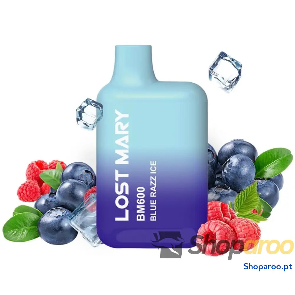 LOST MARY BM600 NICOTINA VAPER 2% DESCARTÁVEL AZUL RAZZ ICE
