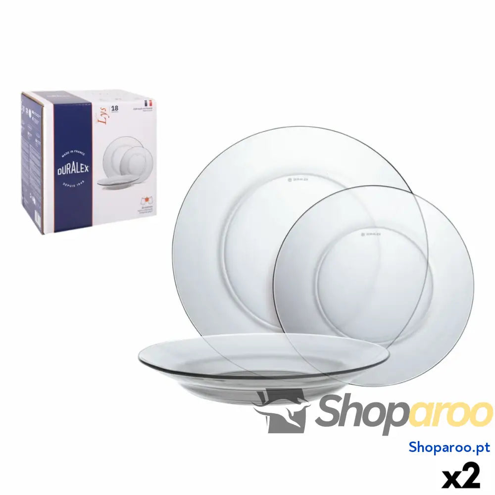 Louça Duralex Lys Transparente 18 Peças (2 Unidades)