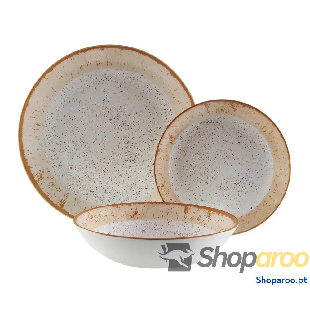 Louça Versa Castanho Porcelana 18 Peças
