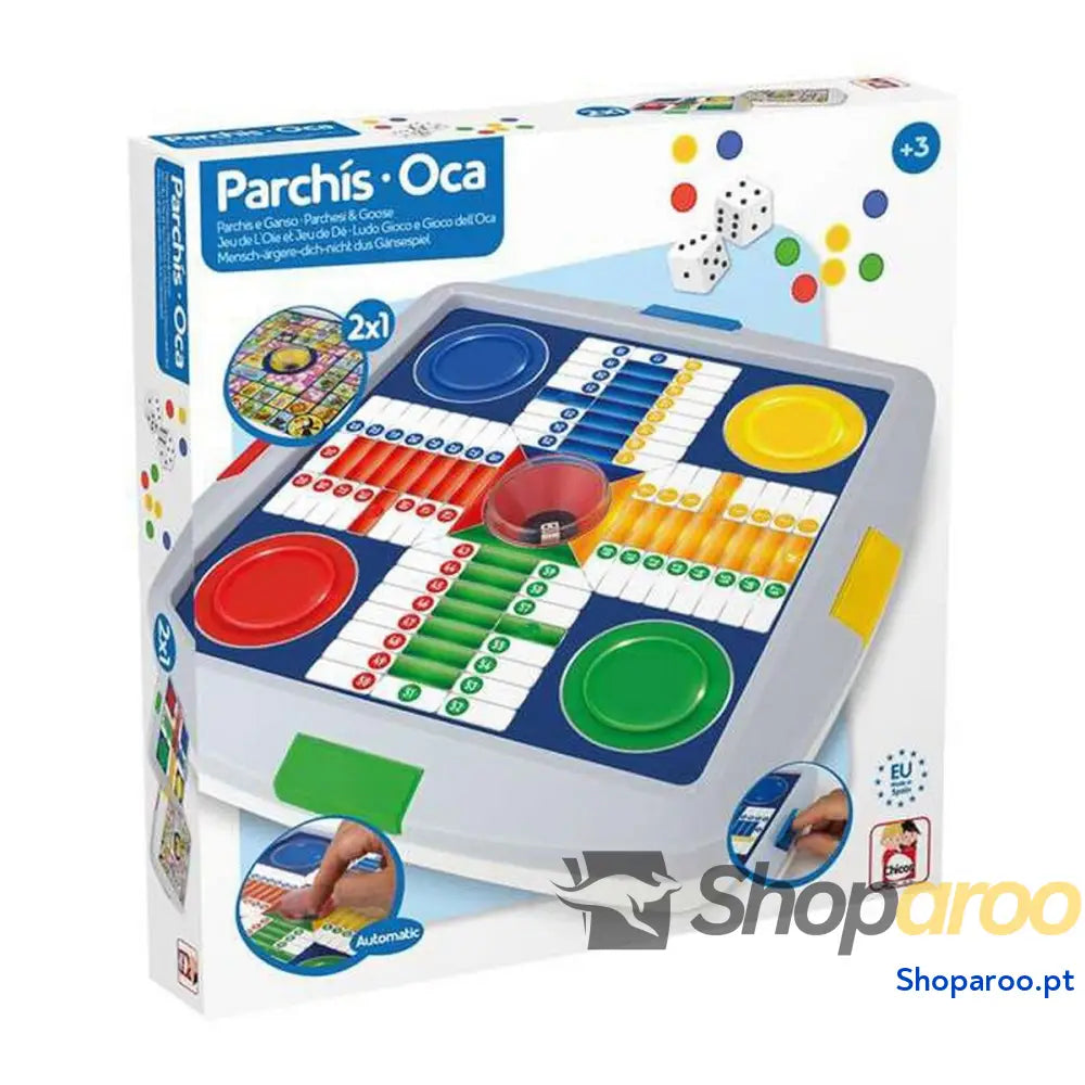 Ludo e Jogo da Glória Automático Chicos 27 x 27 x 4 cm