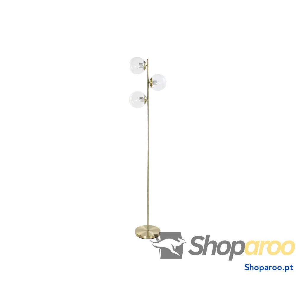 Luminária de chão DKD Home Decor 35 x 25 x 167 cm Cristal Dourado Metal Transparente 220 V 50 W