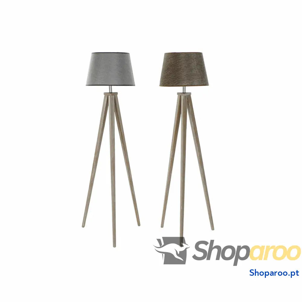 Luminária de chão DKD Home Decor 40 x 40 x 154 cm Natural Cinzento Castanho 250 V 60 W Pinheiro (2 Unidades)
