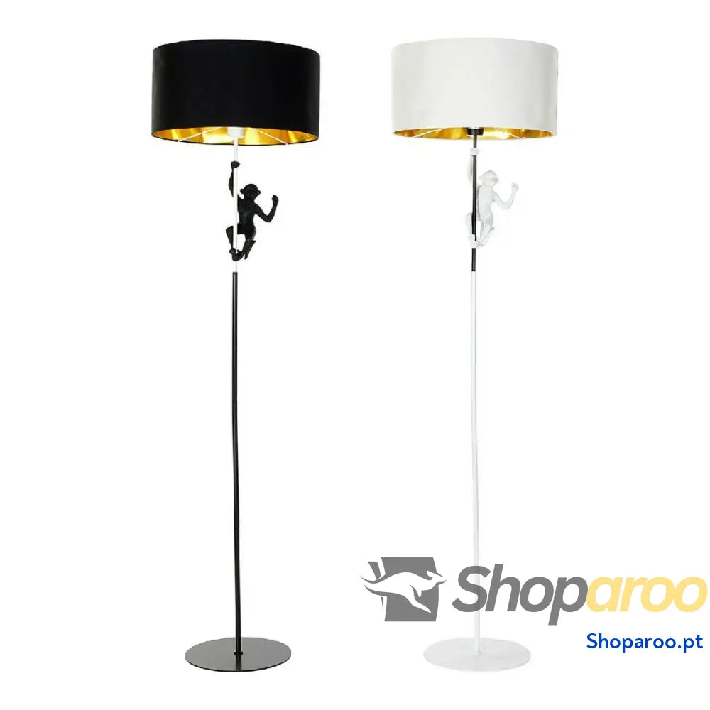 Luminária de chão DKD Home Decor 8424001827312 44 x 44 x 166 cm Preto Dourado Metal Branco Resina 220 V 50 W (2 Unidades)