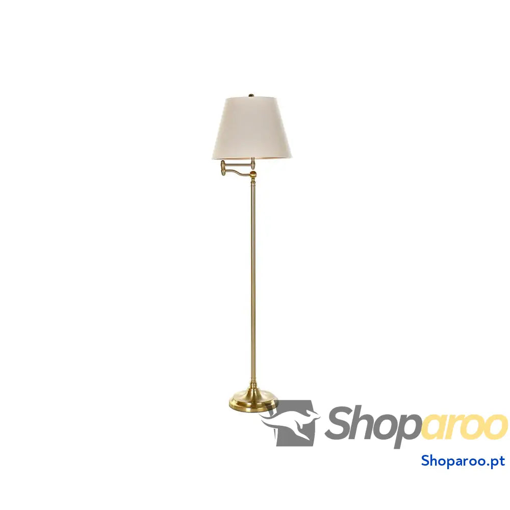 Luminária de chão DKD Home Decor Bege Dourado Metal Poliéster (41 x 41 x 160 cm)