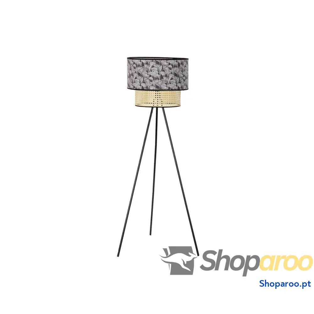 Luminária de chão DKD Home Decor Natural Preto Metal Palmeiras Poliéster Colonial (60 x 60 x 129 cm)