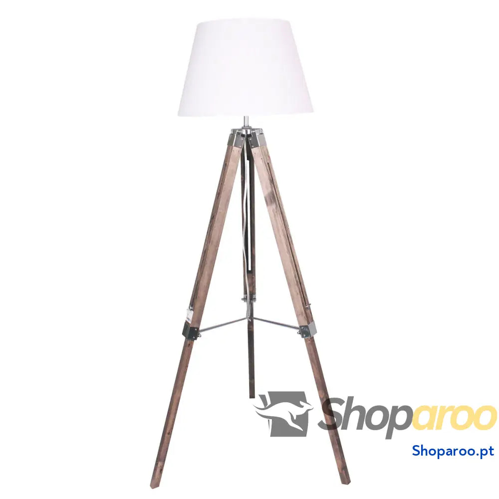 Luminária de chão Home ESPRIT Branco Castanho Madeira 40 x 40 x 150 cm