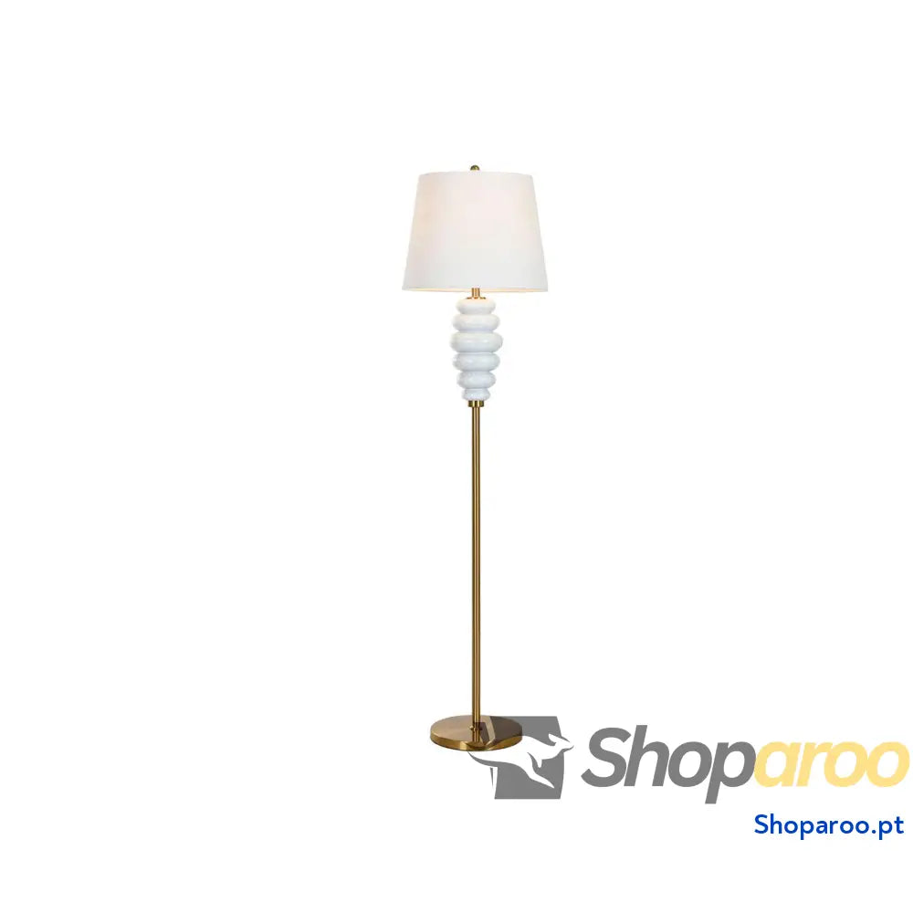 Luminária de chão Home ESPRIT Branco Dourado 220 V 43 x 43 x 170 cm