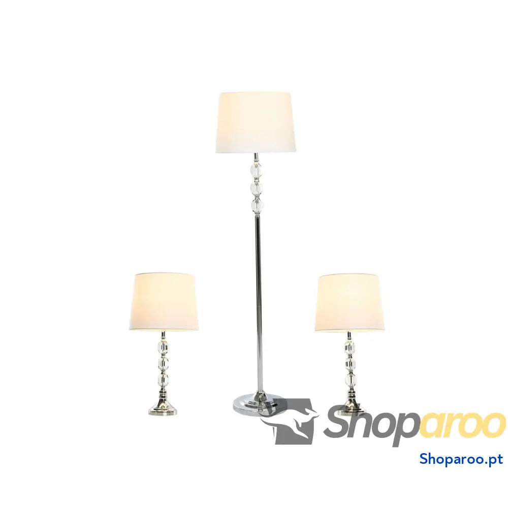 Luminária de chão Home ESPRIT Branco Prateado 50 W 220 V 35 x 35 x 150 cm (3 Peças)