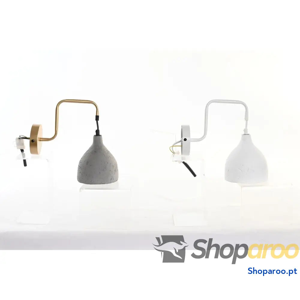 Luminária de parede DKD Home Decor 14 x 27 x 26 cm Metal Cimento Cinzento escuro 220 V 50 W Moderno (2 Unidades)